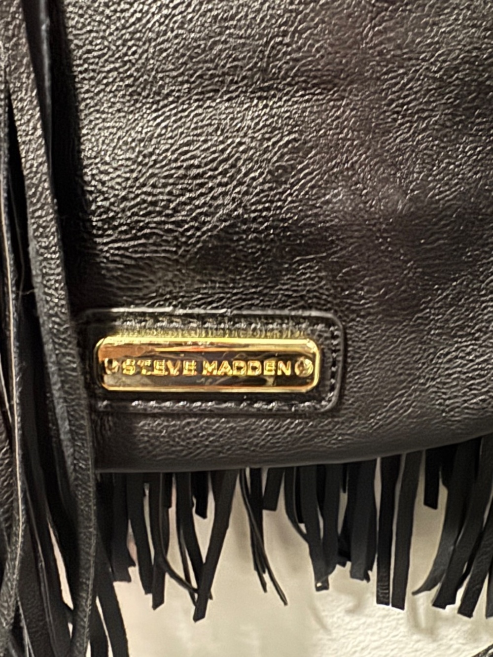 Steve Madden black fringe tote bag - Picture 2 of 7